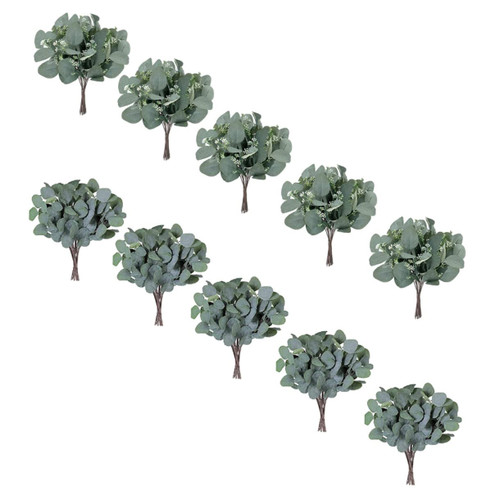 Holibanna 10pcs Simulated Eucalyptus Leaves Artificial Plant Faux Branches Artificial Eucalyptus Picks Fake Green Leaves Fake Leaf Decor Faux Eucalyptus Leaf Silk Cloth Short Branch Nordic