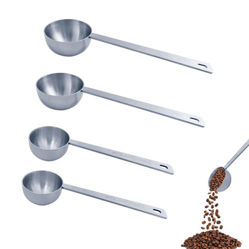 4 Pcs Coffee Scoop Stainless,Coffee Scoop Set 1 Tablespoon (15ML) & 2 Tablespoon (30ML), Stainless Steel Coffee Measuring Spoon Tablespoon Scoops with Long Handle, Stainless Steel Coffee Scoop