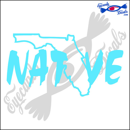 Eyecandy Decals Florida Native 6 INCH Decal Sticker Light Blue