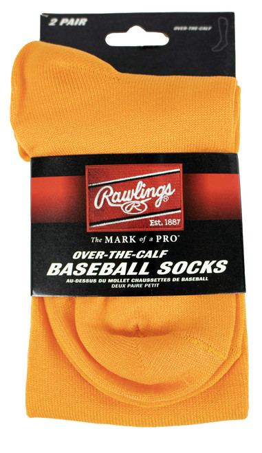 Rawlings Baseball/Softball Socks | 2 Pair | Small | Light Orange