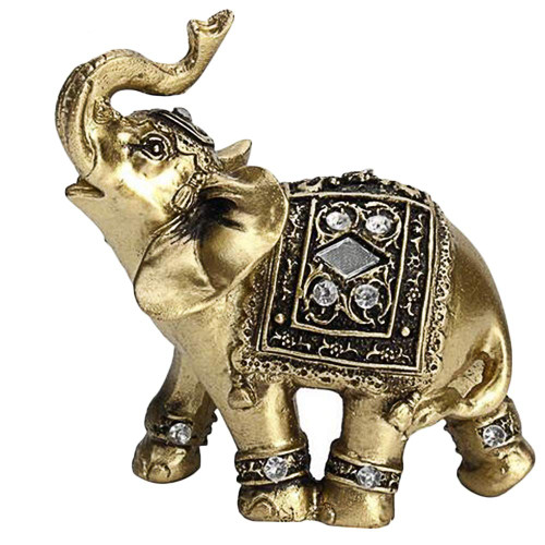 Feng Shui Brass Color Elegant Elephant Statue with Trunk Collectible Wealth Lucky Elephant Figurine Home Office Desktop Decor Gift W3810 Feng Shui Brass Color Elegant Elephant Statue with Trunk Collectible Wealth Lucky Elephant Figurine Home Office Desktop Decor Gift W3810