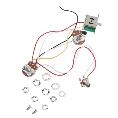 Guitar Wiring Harness Kit Electric Guitar Metallic Prewired 500K 3 Way Push Pull Switch Wiring Harness Kit for Electric Guitar