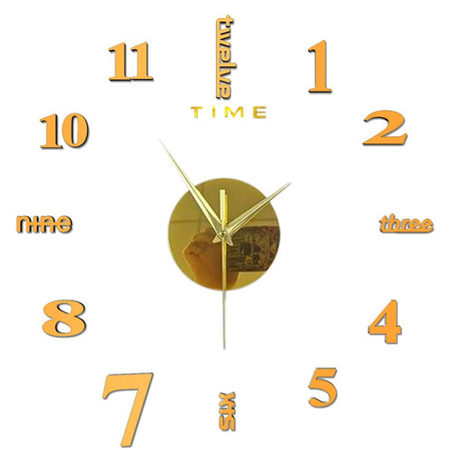 YIWULA Frameless DIY Wall Clock,Modern 3D Mirror Wall Clock Decor Sticker DIY Clock kit for Home Living Room Bedroom Office Wall Decorations (Gold, 50x50cm) YIWULA Frameless DIY Wall Clock,Modern 3D Mirror Wall Clock Decor Sticker DIY Clock kit for Home Living Room Bedroom Office Wall Decorations (Gold, 50x50cm)