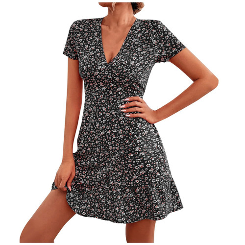 chaktkglok Floral Dresses for Women 2024 Sexy Summer A Line Dress Mini Dress Ladies Short Sleeve Deep V Neck Casual Dress Floral Mini Dress Boho Dress Vacation Dresses for Women Sun Dress chaktkglok Floral Dresses for Women 2024 Sexy Summer A Line Dress Mini Dress Ladies Short Sleeve Deep V Neck Casual Dress Floral Mini Dress Boho Dress Vacation Dresses for Women Sun Dress
