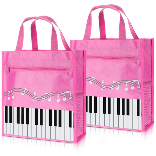 Cunno 2 Pcs Piano Keys Handbag Small Piano Music Bag Reusable Tote Bag Shoulder Shopping Bag Book Bag Tote for Piano Music Teacher Gifts