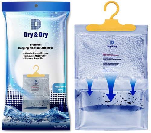 Dry & Dry 2 Packs [Net 7 Oz/Pack] Moisture Absorbers Dehumidifiers for Home Dehumidifier for Basement Dehumidifiers for Bedroom Small Dehumidifiers - Dehumidifiers Moisture Absorbers