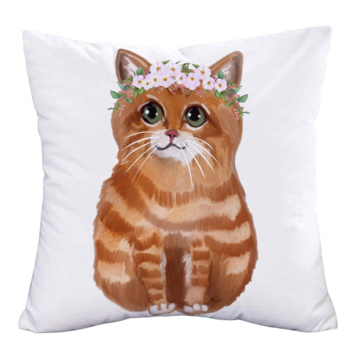 Orange Cat Throw Pillow Covers 18x18 Exotic Shorthair Cat Pillow Lumbar Cover Striped Cute Kitty Decorative Pillows Case Cartoon Animal Pillowcase Soft Cushion Case for Sofa Couch Bedding Home Decor