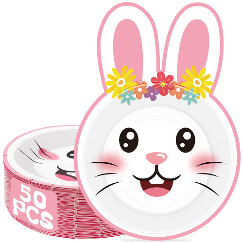 QZYL 50 PCS Easter Party Supplies, Easter Paper Plates, Disposable Easter Bunny Plates, Easter Bunny Shaped Plates Dinner Plates Dessert Plates Decorative Dinnerware Tableware Table Decorations QZYL 50 PCS Easter Party Supplies, Easter Paper Plates, Disposable Easter Bunny Plates, Easter Bunny Shaped Plates Dinner Plates Dessert Plates Decorative Dinnerware Tableware Table Decorations