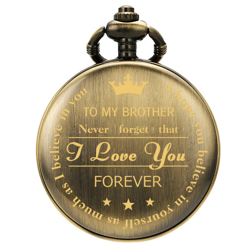 SIBOSUN Pocket Watch Men Personalized Bronze Chain Quartz to My Brother Engraved for Brother Custom SIBOSUN Pocket Watch Men Personalized Bronze Chain Quartz to My Brother Engraved for Brother Custom