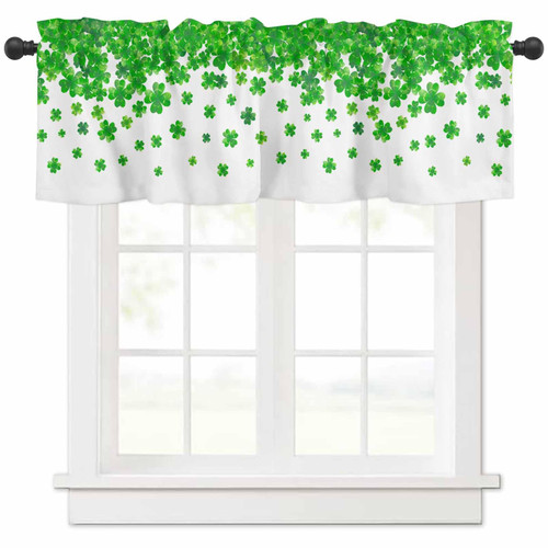 CosyBright St. Patrick's Day Window Valance Lucky Shamrock Clover Window Treatment Green Spring Plant Clover Rod Pocket Curtain Valance,54x18 inch Irish Kitchen Valance for Bedroom Bathroom Cafe CosyBright St. Patrick's Day Window Valance Lucky Shamrock Clover Window Treatment Green Spring Plant Clover Rod Pocket Curtain Valance,54x18 inch Irish Kitchen Valance for Bedroom Bathroom Cafe