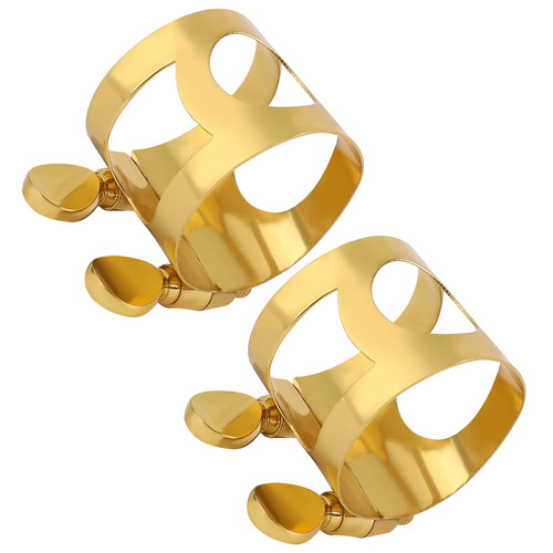 2Pack Alto Saxophone Ligature Alto Sax Ligature Double Screws Gold Alto Saxophone Ligature Fastener Clarinet Ligature Mouthpiece Accessories