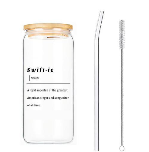 EPEDIC Drinking Glasses with Bamboo Lids and Glass Straw - 16 Oz Can Shaped Glass Cups for Beer, Ice Coffee, Cute Tumbler Cup Great for Soda Boba Tea Cocktail Include Cleaning Brushes EPEDIC Drinking Glasses with Bamboo Lids and Glass Straw - 16 Oz Can Shaped Glass Cups for Beer, Ice Coffee, Cute Tumbler Cup Great for Soda Boba Tea Cocktail Include Cleaning Brushes