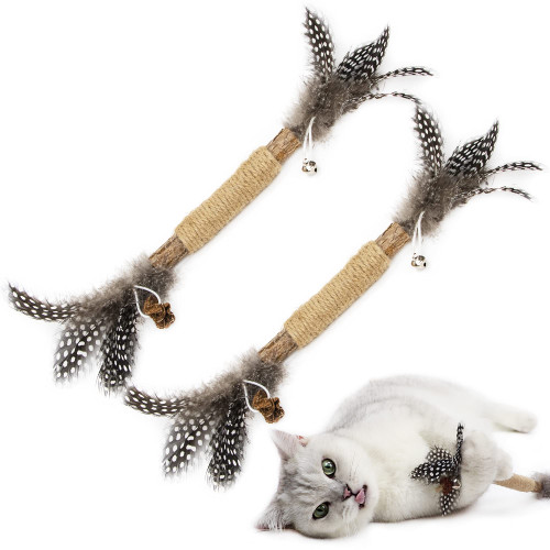 Cat Toys Feather Catnip Toy cat Chewing Toy cat Kicking silvervine Stick Teeth Cleaning Cute Kitten Teething Indoor Interactive cat Birthday Gift