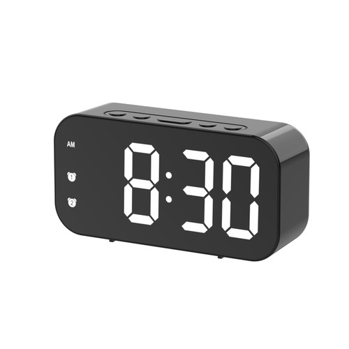 Digital Alarm Clock Bedside LED Alarm Clock Large Bold Number Display for Bedroom USB Charging -Battery Backup (Black)