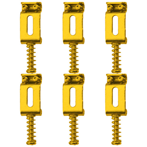 6Pcs Yootones Vintage Style Guitar Tremolo Bridge Saddles Compatible with Fender Strat Stratocaster Electric Guitar (Gold)