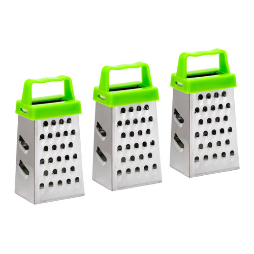 Mini Grater 3 Pcs - Small Grater for Cheese, Garlic, and Nutmeg - Stainless Steel Mini Graters for Kitchen - Small Grater with Magnet