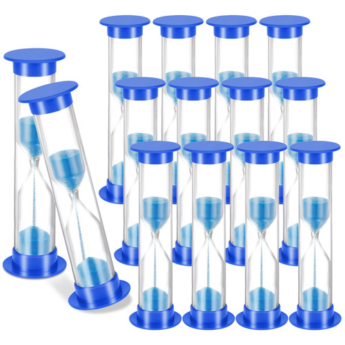 12 Pcs 5 Minute Sand Timer Plastic Blue Mini Sand Timer Hourglass Timer Classroom Sand Timers for Teacher School Classroom Supplies