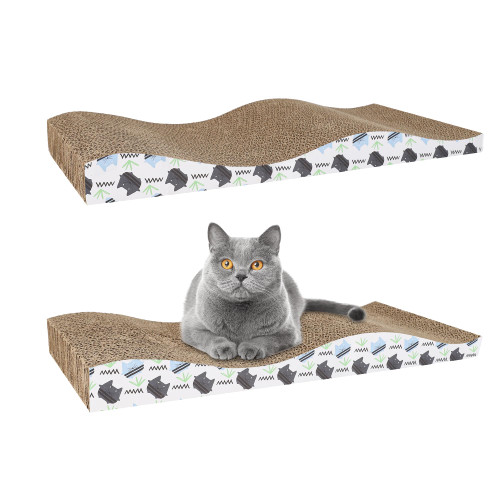 Ahomdoo Cat Scratching Board Cat Scratcher Pad Cat Cardboard Scratcher Nest Sleeping Cat Scratcher Cardboard for Indoor Cats(2 Pack)