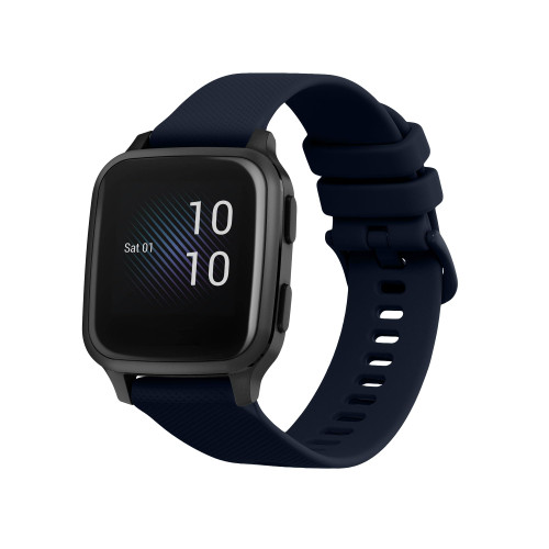 kwmobile Strap Compatible with Garmin Venu Sq Music/Sq Strap - Replacement Silicone Watch Band - Dark Blue
