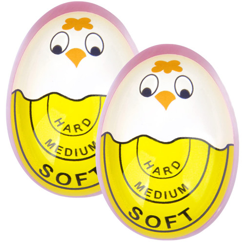 Lasubst Egg Timer for Boiling Eggs Soft Hard Boiled Egg Timer That Changes Color When Done,Yellow 2 Pack