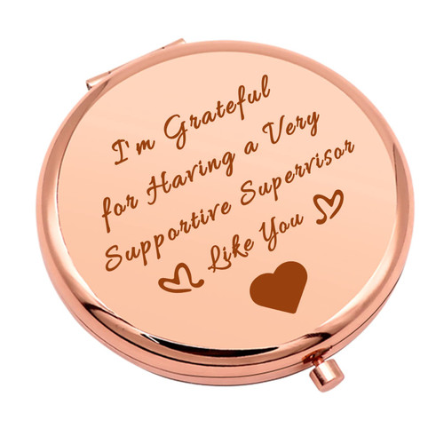 Supervisor Gifts for Women Appreciation Gift Compact Mirror for Supervisor Leaders Manager Boss Gifts for Women Office Retirement Gifts for Supervisor Folding Makeup Mirror Going Away Gifts for Her