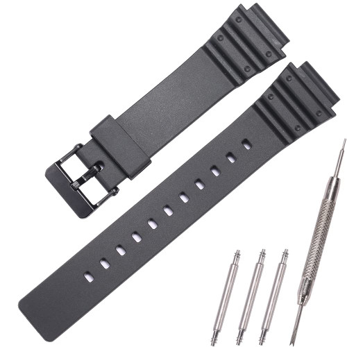 RCNZWQB Resin strap Compatible with Casio G-shock MRW-200H Men's Women's Waterproof Rubber Replacement Watch Band?Black?
