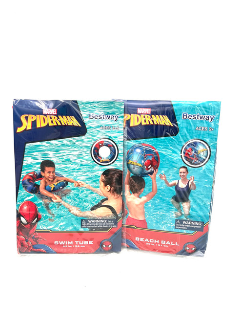 Spiderman Swim Tube and Beach Ball Combo - Inflatable - Pool Float - 2pcs Spiderman Swim Tube and Beach Ball Combo - Inflatable - Pool Float - 2pcs