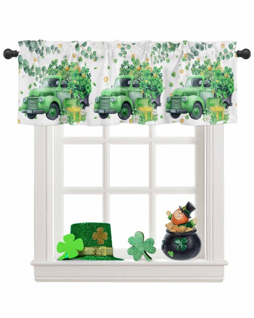 St. Patrick's Day Valances for Windows Green Truck Shamrock Kitchen Curtain Valances Lucky Clover Green Eucalyptus Leaves Window Treatment Curtains for St. Patricks Day Spring Party Decor 54x18 Inch St. Patrick's Day Valances for Windows Green Truck Shamrock Kitchen Curtain Valances Lucky Clover Green Eucalyptus Leaves Window Treatment Curtains for St. Patricks Day Spring Party Decor 54x18 Inch