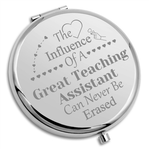 Teacher Assistant Appreciation Gift Teaching Assistant Pocket Makeup Mirror Teacher Aide Gift for Women Thank You Gifts Teacher Assistant Gifts Teacher Retirement Gifts Compact Mirror Teaching Gifts