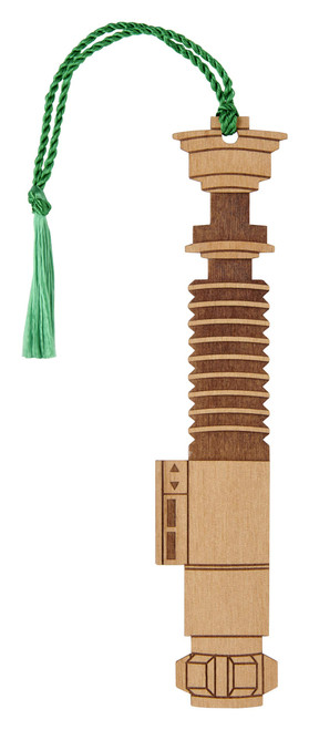 Star Wars Luke Skywalker Lightsaber Bookmark - Laser Engraved - Made in The USA - Wood Book Mark with Green Tassel
