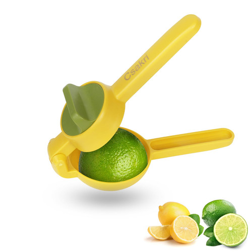 Csakri Lemon Squeezer, Dual-Action Lemon Lime Juicer, Citrus Press & Twist for Every Drop, Easy to Use Manual Citrus Juicer for Lemon, Lime, Cirtus, Orange, Fruits