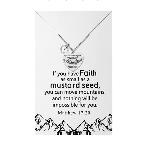 Uloveido Faith Moves Mountain Necklace Double Sided Heart Cross Pendant with Mustard Seed, with Gift Box Y856 (Steel,Heart) Uloveido Faith Moves Mountain Necklace Double Sided Heart Cross Pendant with Mustard Seed, with Gift Box Y856 (Steel,Heart)