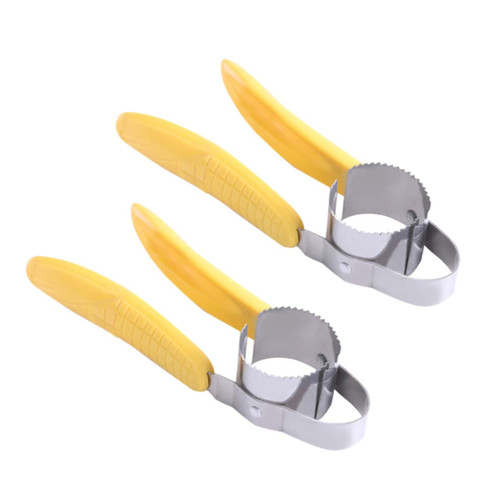 Zerodeko 2pcs Corn Sheller Kitchen Corn Stripping Tools Potatoes Peeler Corn off Cob Corn Cutter Tool Cob Kerneler Corn Stripper Cutter Scraper Fruit 410 Stainless Steel Corn Cob