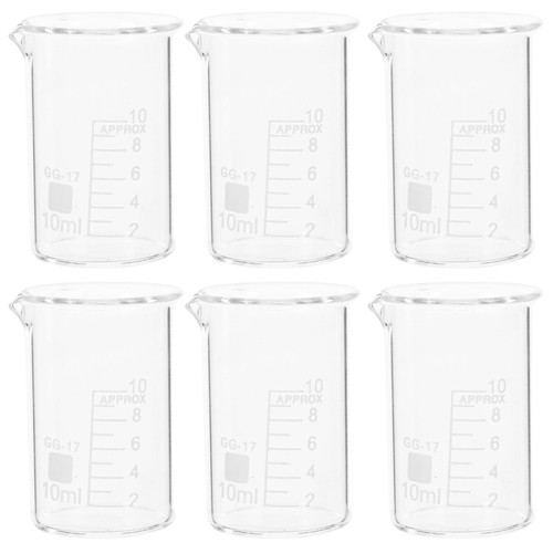 MAGICLULU 6pcs Tool Measuring Cups Chemistry Beakers Lab Supplies Lab Measuring Cup Laboratory Cup Laboratory Measuring Cup Small Measuring Cup Measuring Beakers Suite Glass Scale