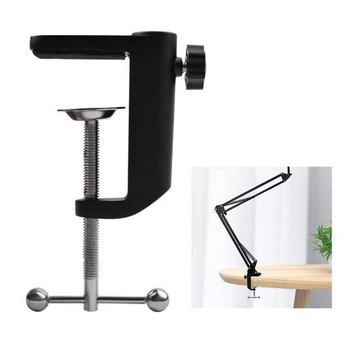 UFURMATE Desk Lamp Clamp, 1Pc C Shape Desk Table Mount Clamp Aluminum Alloy C-Clamp Base Stand Mounting Desk Clamp Holder for Desktop Table Light, Fits up to 2.4"/61mm Desktop Thickness