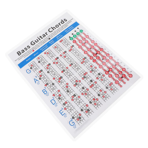 Toyvian 1pc Electric Bass Chord Diagram Electric Bass Chart Fingering Chart Chord Diagrams Circle of Fifths Bass Training Guide Chord Poster Upright Bass Hawaii Guitar Copper Sheet