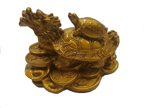 DMtse Chinese Feng Shui Dragon Turtles Statue Home Decoration Sculpture Collectible Figurines Gift
