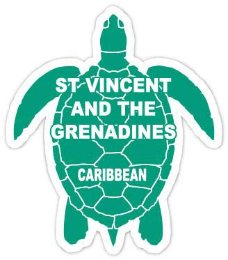 St Vincent and The Grenadines Caribbean 4" Green Turtle Shape Frifge Magnet