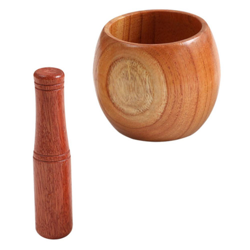 MAGICLULU Garlic Jar Seasonings Pestle Hand Manual Mortar Bowl Masher for Garlic Mortar and Pestle Bowl Garlic Masher Tool Desk Organizer Wood Mortar Pestle Old Fashioned Mill Jujube Wood