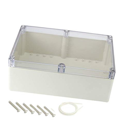 YXQ 263x182x95mm Clear Cover Junction Box IP65 Waterproof ABS Enclosure Cable Project Case (10.4 x 7.2 x 3.7 inches)