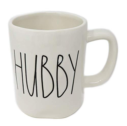 Rae Dunn HUBBY LL White Ceramic Mug