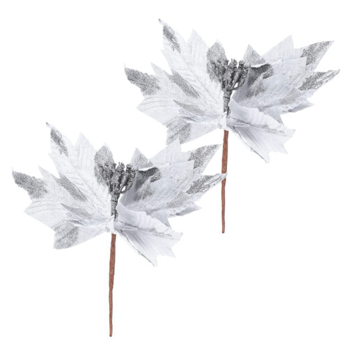 Luxshiny 2pcs Christmas Flower Maple Leaf Decorative Christmas Maple Leaf Maple Leaf Picks Fall Maple Leaf Xmas Fake Maple Leaf Christmas Glitter Maple Leaf Artificial Cutting Cloth