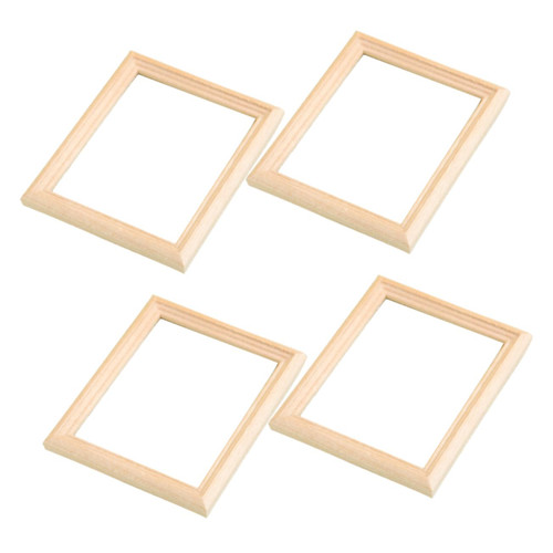Toddmomy 4pcs Miniature Photo Frame Tiny Picture Frame Doll Picture Frame Small Picture Frames Mini Photo Frame Miniature Picture Frame Models Decor Photo Frame Model House Wood Furniture