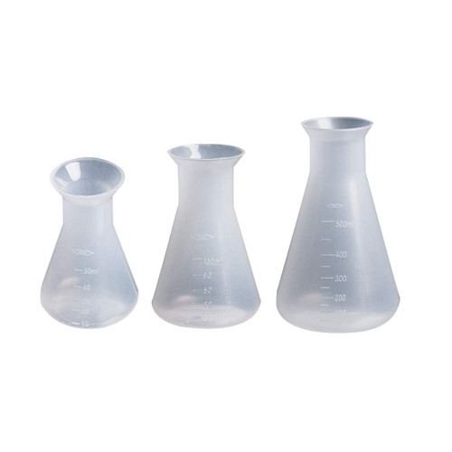 UKCOCO 3pcs Conical Flask Graduated Conical Science Experiments for Kids Lab Beakers Erlenmeyer Flask 1000ml Stopper Beakers and Flasks Kids Kits Beakers for Suit Triangle White