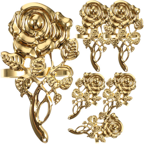 Alipis 6pcs Valentines Day Rose Napkin Rings Artificial Rose Napkin Rings Gold Metal Napkin Holder Serviette Buckle for Wedding Party Holiday Banquet Anniversary Decor Alipis 6pcs Valentines Day Rose Napkin Rings Artificial Rose Napkin Rings Gold Metal Napkin Holder Serviette Buckle for Wedding Party Holiday Banquet Anniversary Decor