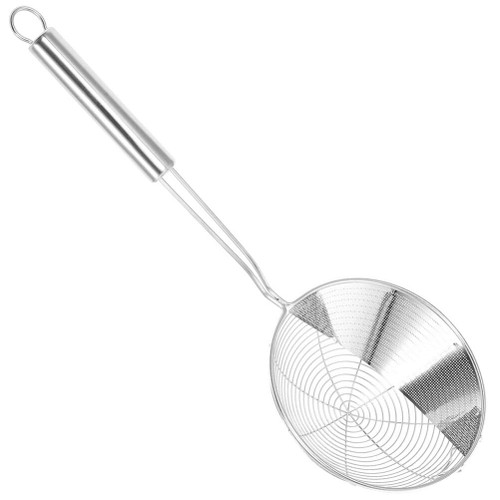 ABOOFAN Stainless Steel Spider Strainer Skimmer Kitchen Pasta Strainer Spoon with Long Handle Asian Strainer Ladle Kitchen Utensils Wire Skimmer Spoons for Cooking and Frying 18CM