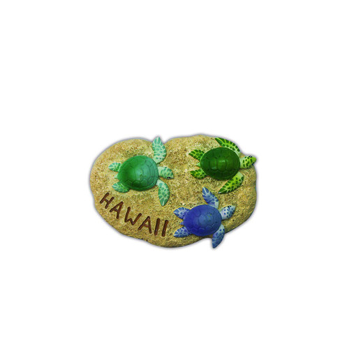 Island Heritage Hawaiian Hand-Painted Resin Magnet (Honu Keiki - Hawaii)