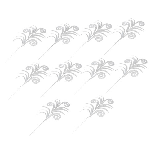 ABOOFAN 10pcs Christmas Leaf Leaves Christmas Spray Picks Christmas Glitter Picks Flower Arrangements Leaves Artificial Flowers Christmas Leaves or Christmas Tree Flower Lottery