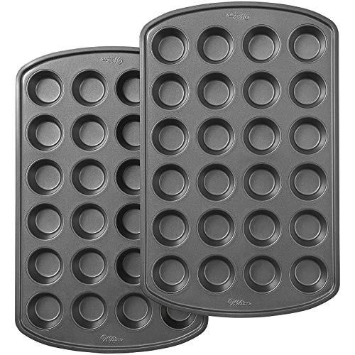 Wilton Perfect Results Premium Non-Stick 24-Cup Mini Muffin and Cupcake Pan, Set of 2 Wilton Perfect Results Premium Non-Stick 24-Cup Mini Muffin and Cupcake Pan, Set of 2