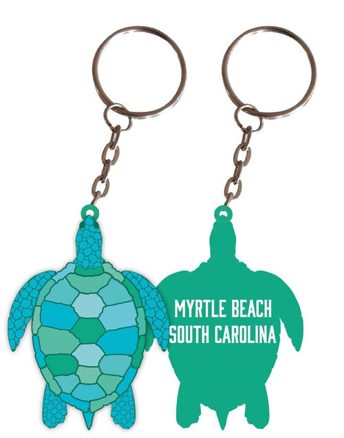 R and R Imports Myrtle Beach South Carolina Turtle Metal Keychain